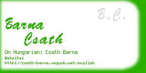 barna csath business card